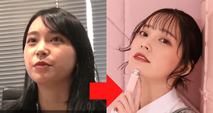 2017年と2022年の那須ほほみ顔画像比較